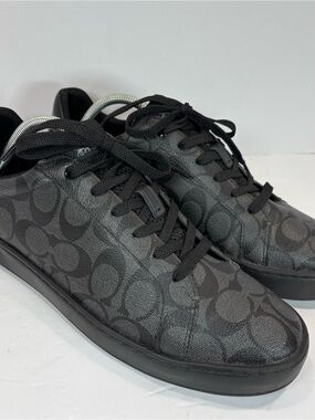 Coach Clip Signature Low Top Sneaker Charcoal/Black US Mens 11 D Great Condition
